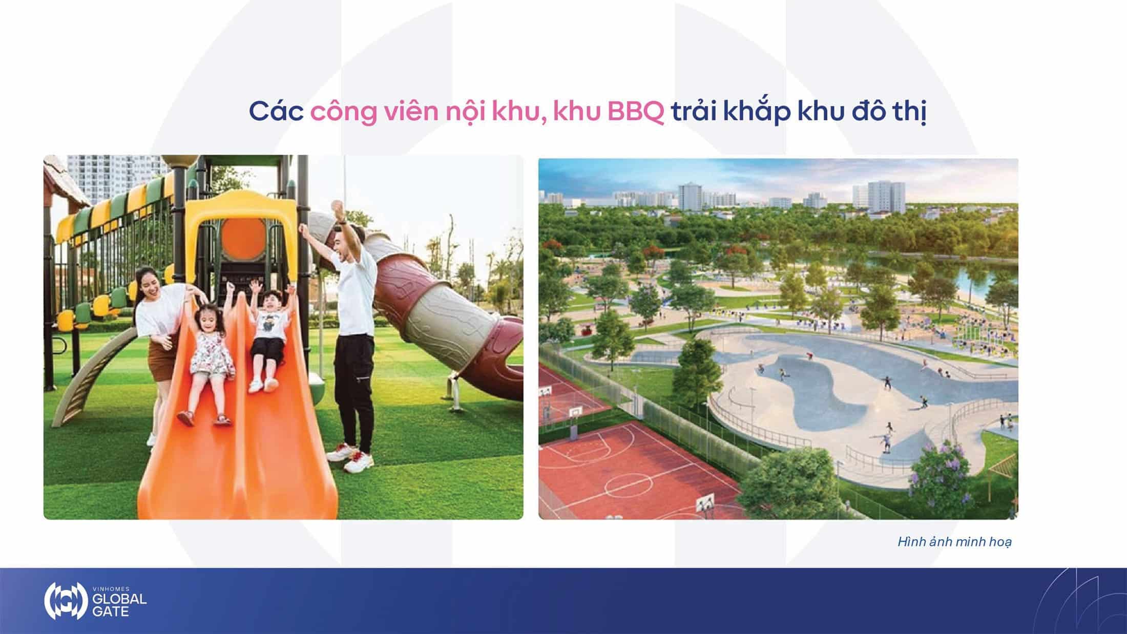 Các tiện ích công viên dành cho cắm trại, tiệc nướng trải khắp khu đô thị