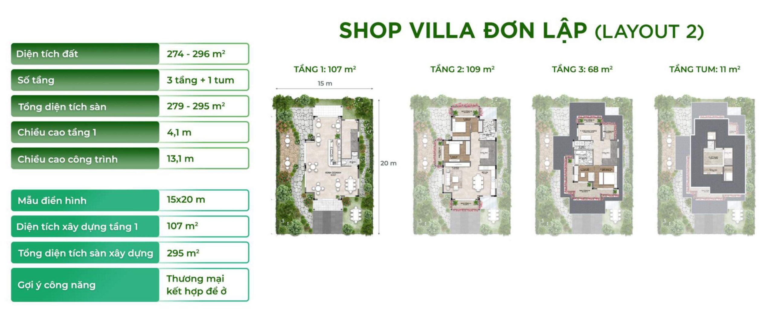 layout shop villa đơn lập