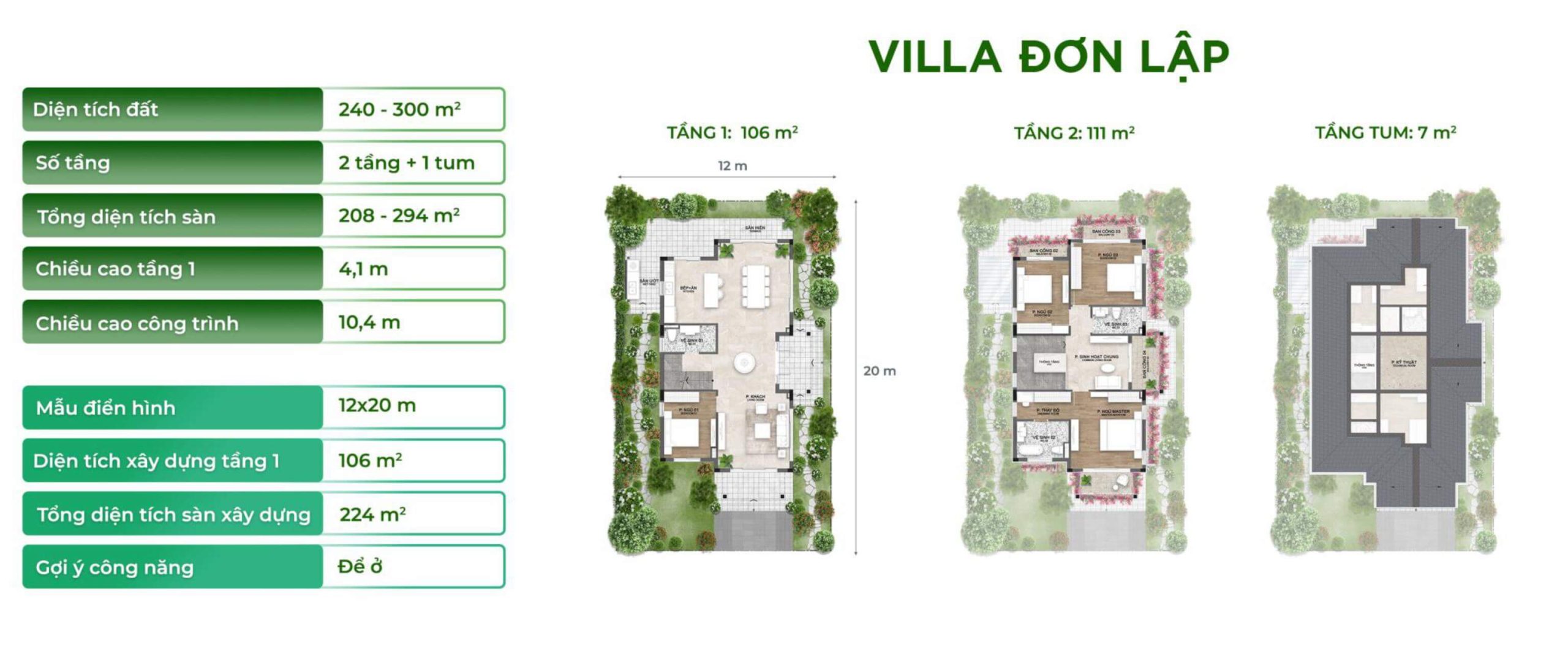 layout villa đơn lập