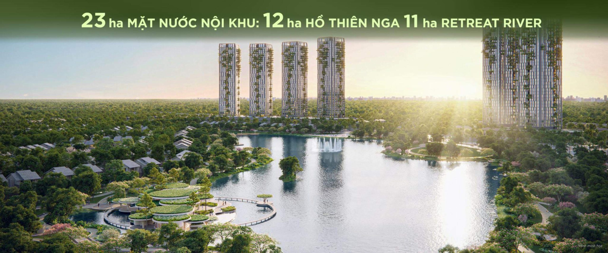 diện tích mặt nước lên tới 23ha